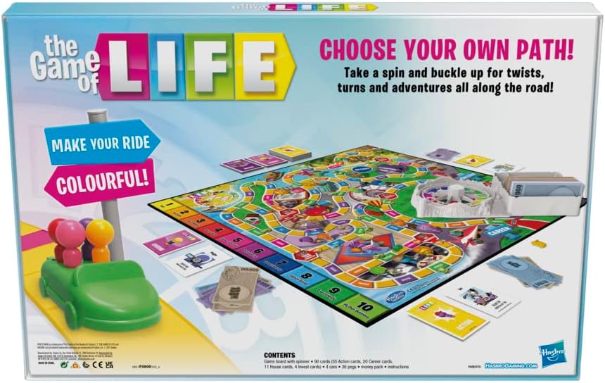Hasbro Gaming The Game of Life Game, Family Board Game for 2 to 4 Players, for Kids Ages 8 and Up, Includes Colourful Pegs - Image 2