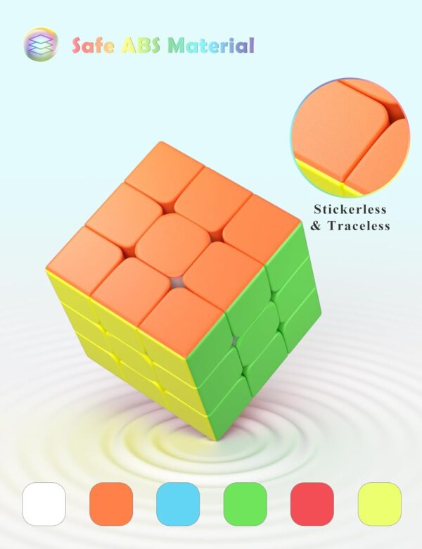 ROXENDA Speed Cube Fast Cube - Fast Smooth Turning Solid Durable & Stickerless Frosted, Best 3D Puzzle Magic Cube Toy - Turns Quicker than Original for... - Image 2