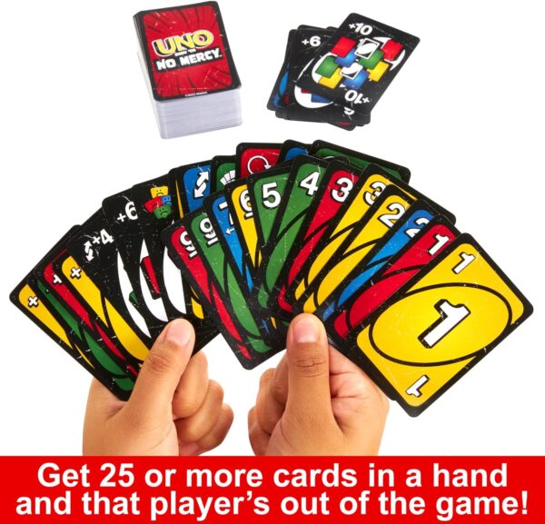 Mattel Games UNO Show ?em No Mercy Card Game for Kids, Adults & Family Parties and Travel With Extra Cards, Special Rules and Tougher Penalties., HWV18 - Image 2